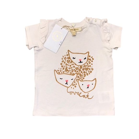 🆕 Soft Gallery Bamboo Cat Ruffle Tee - Picture 1 of 3